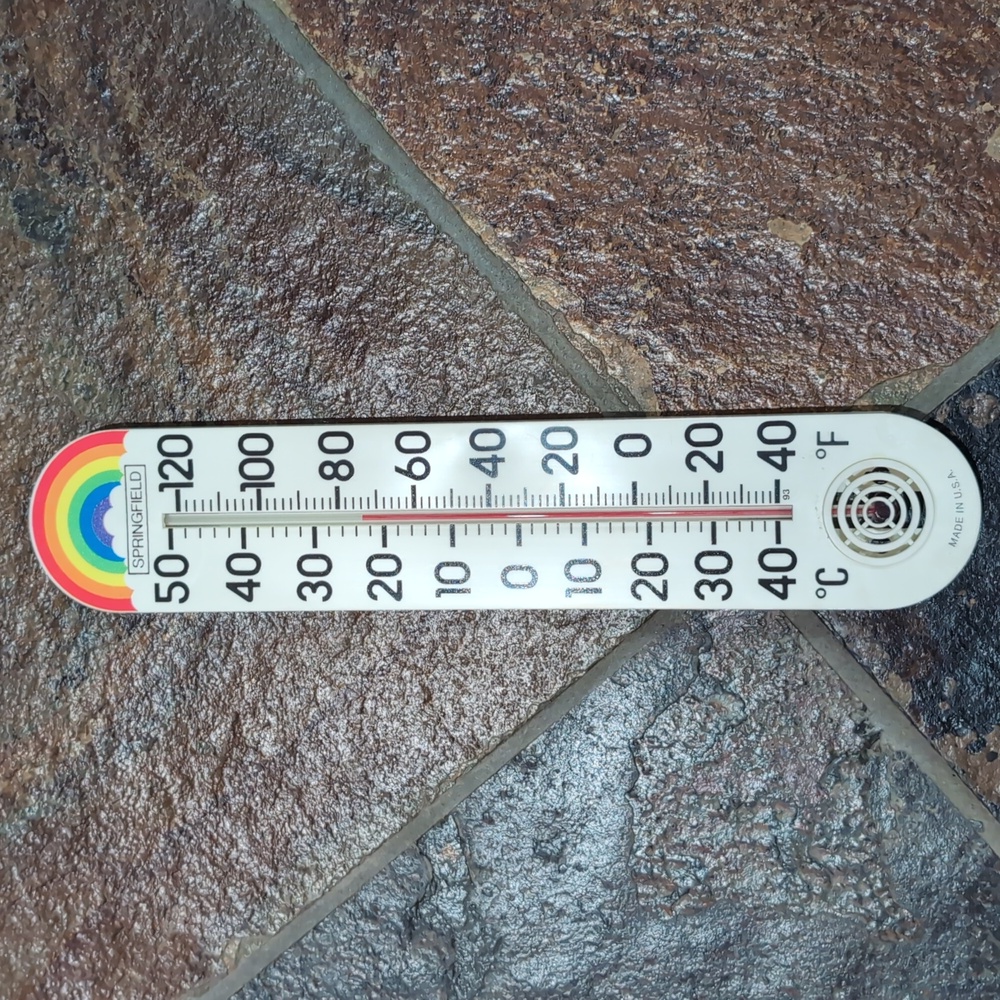 Vintage Springfield Rainbow Plastic Wall Thermometer